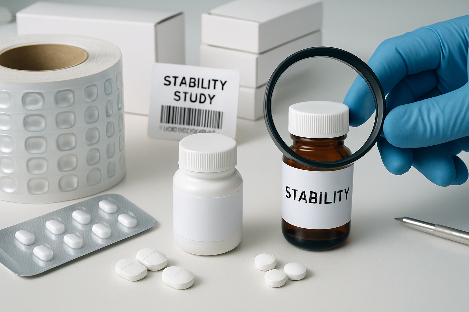 Inspecting pharmaceutical packaging systems for stability compliance.
