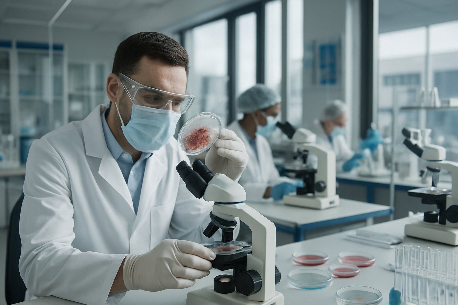 Laboratory analysis of samples related to inflammatory bowel diseases in a cleanroom setting.
